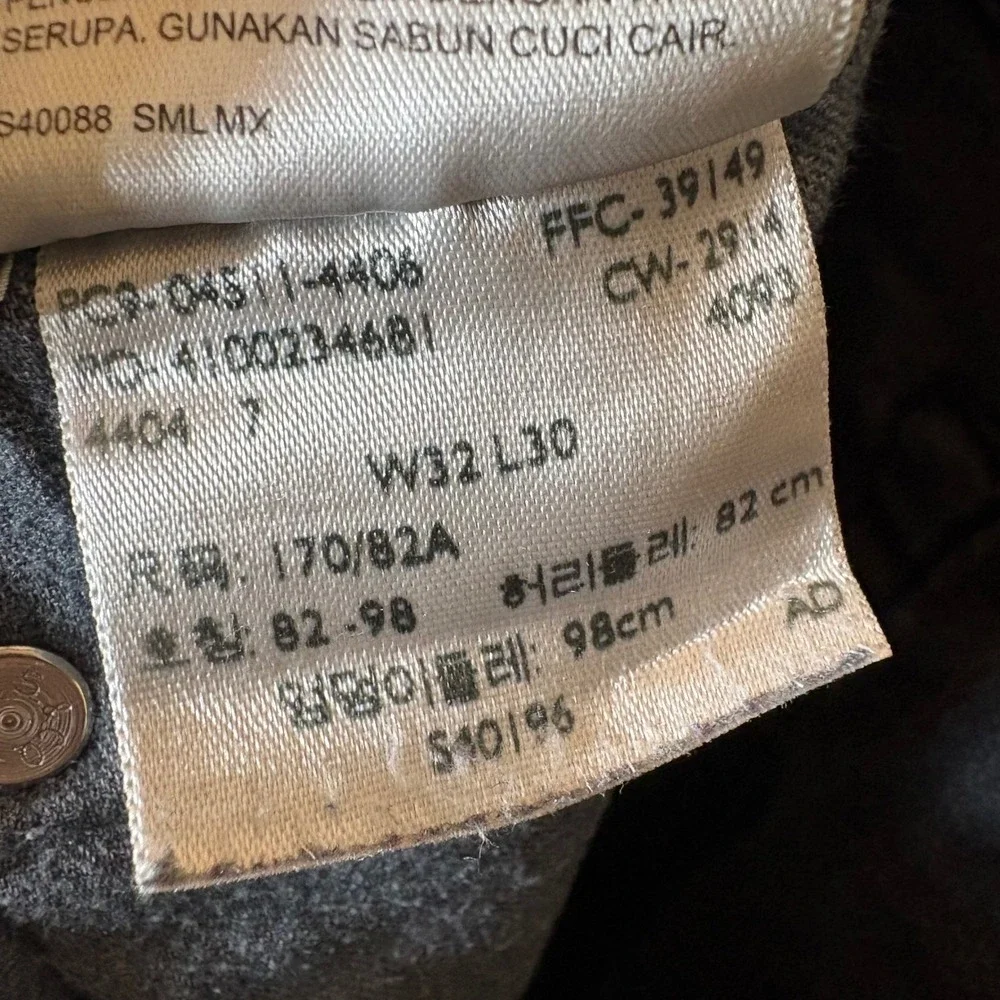 Levi Strauss 511 Regular‎ Fit Black Denim Jeans Men's Size 32x30